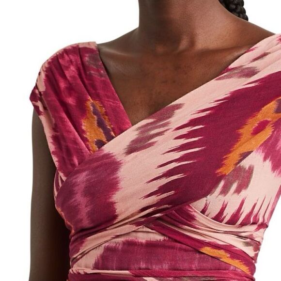 Ralph Lauren Collection Idonia Sleeveless Crisscross Voile Blouse in Multi Ikat - Picture 10 of 17